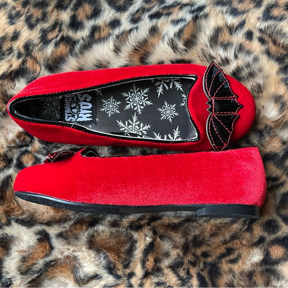 Strange Cult Red Velvet Lydia Bat Flats kids 12 - Picture 7 of 11
